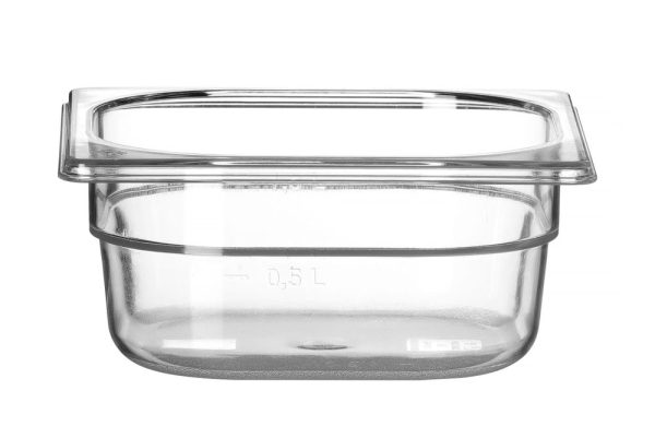 GN Container 1/6 polycarbonaat, HENDI, Profi Line, GN 1/6, 1L, Transparant, 176x162x(H)65mm