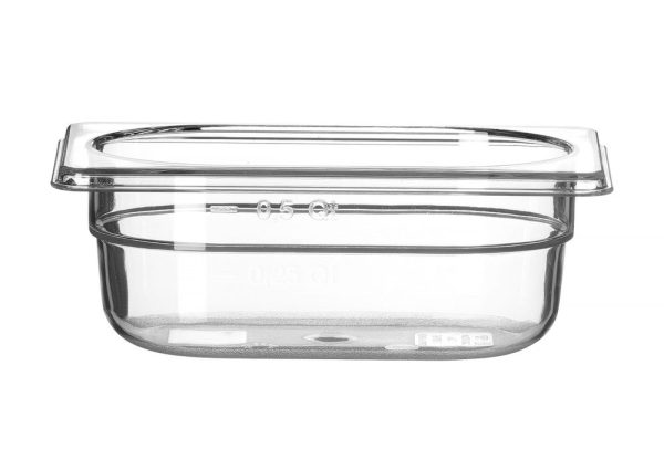 Gastronormbak 1/9 polycarbonaat HENDI Profi Line | 0,6L, Transparant