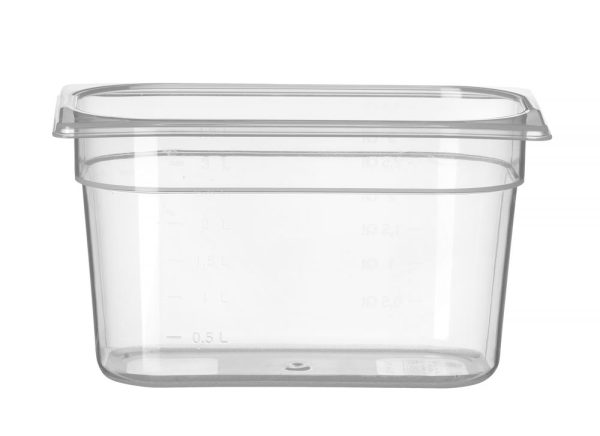 GN container 1/4 polypropyleen, HENDI, Profi Line, GN 1/4, 3,5L, Transparant, 265x162x(H)150mm