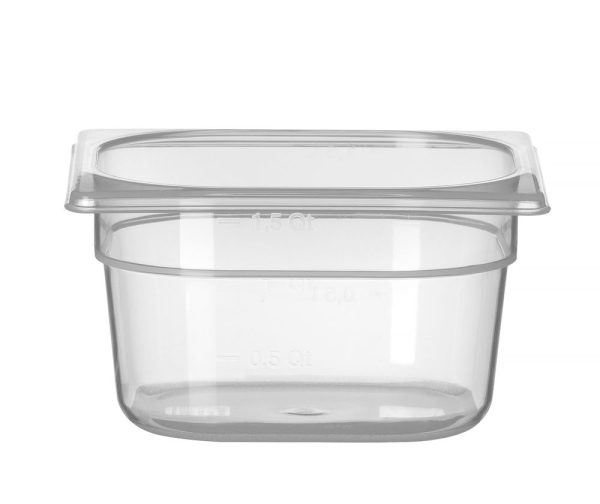 GN container 1/6 polypropyleen, HENDI, Profi Line, GN 1/6, 1,5L, Transparant, 176x162x(H)100mm